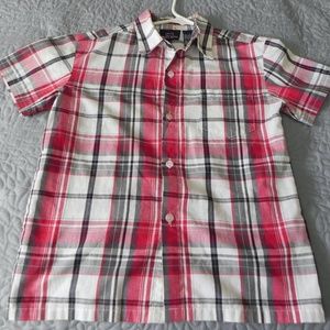 BUGLE BOY DRESS SHIRT SZ.7 RED & WHITE